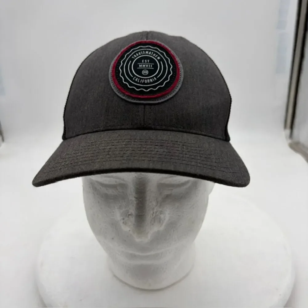 Travis Mathew “The Patch” Snap-back  Adjustable Hat Charcoal/Black 110 Flexfit